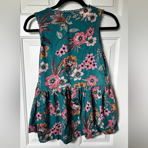 Maurice Floral Tank. Teal. babydoll - Picture 2 of 2